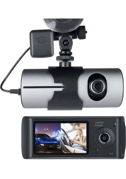 Fırsat Byr R300 Gps Destekli Çift Kameralı Araç Içi Dashcam Dvr Kamera Seti Yeni