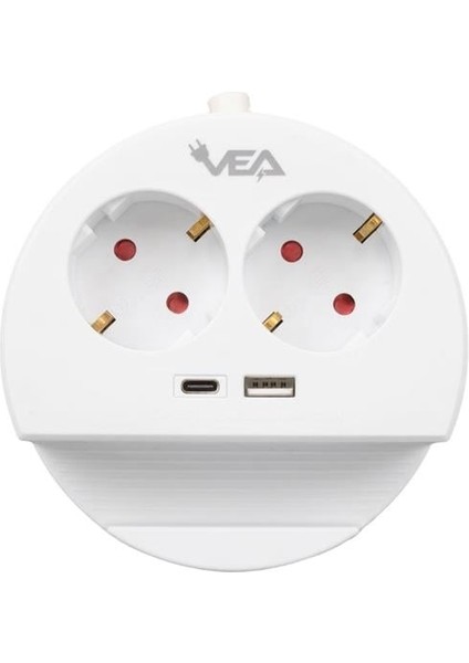 Fırsat Byr Ve- G1102C 2'li Usb+ Type-C Girişli Anahtarlı 1.5 Metre Grup Priz Yeni