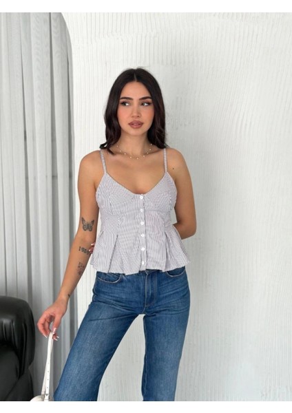 Askılı Dekolte Deraylı Crop