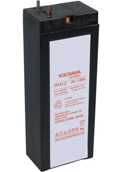 Yokohama Yh-41.2 4 Volt - 1.2 Amper Kuru Akü (35.2 x 22 x 91 Mm) (K0)