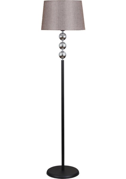 Silva Siyah Krom Metal Lambader Koyu Kahve Konik Şapka Modern , Yatak Odası, Salon Lambader