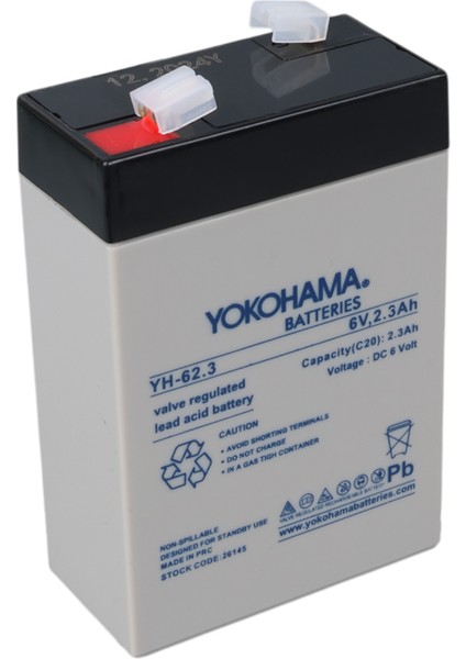 Yokohama Yh-62.3 6 Volt - 2.3 Amper Akü (101 x 66 x 33 Mm) (K0)