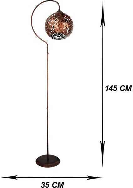 Şık Siyah Bakır Modern Avize Lambader, Metal, Yerden Yüksekliği 101-150 cm, Tek Ayaklı fiyatları