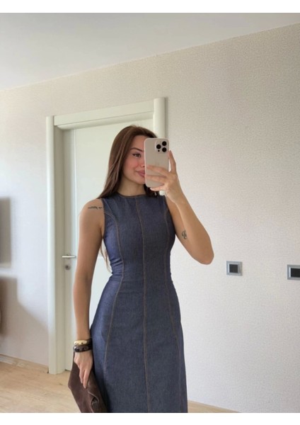 Jeans Kot Uzun Elbise