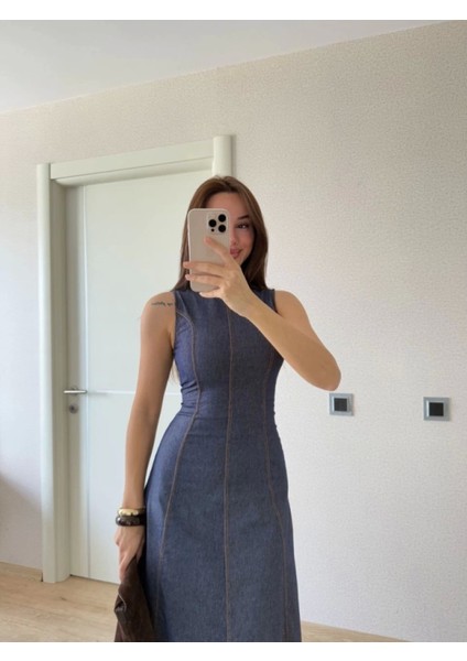 Jeans Kot Uzun Elbise