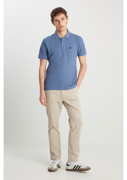 %100 Pamuk Regular Fit Normal Kesim Indigo Polo Yaka Tişört modelleri