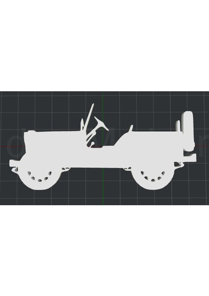 2. Dünya Savaşı Jeep 2d Duvar Sanatı
