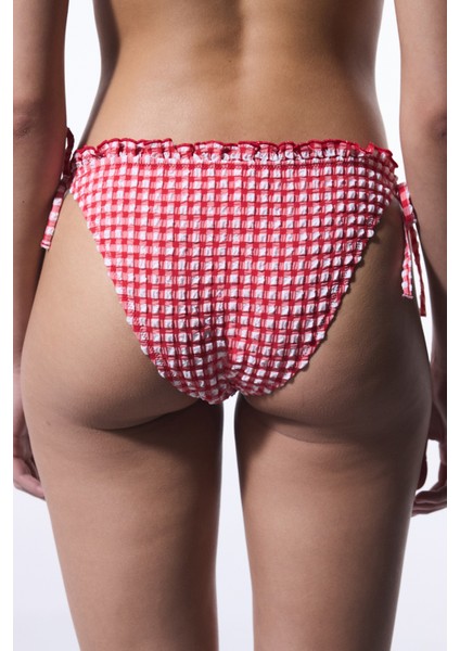Texas Red Fırfırlı Bağlamalı Bikini Altı