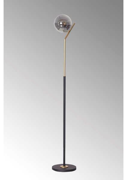 Şık sarı-siyah metal gövdeli yer lambası, modern tasarım, 151-200 cm yükseklik modelleri