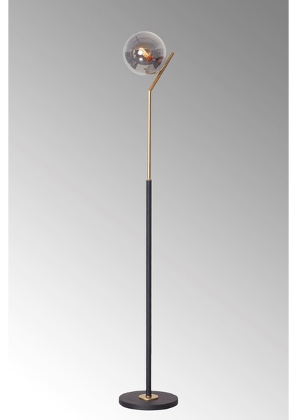 Şık sarı-siyah metal gövdeli yer lambası, modern tasarım, 151-200 cm yükseklik indirimleri