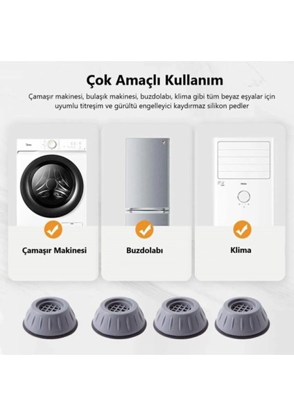 Titreşim Önleyici Beyaz Eşya Ayaklık Tabanlık Stoper (4’lü)