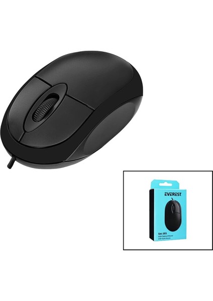Everest SM-385 Kablolu USB 1200 Dpı Optik Mouse Kutulu (4887)