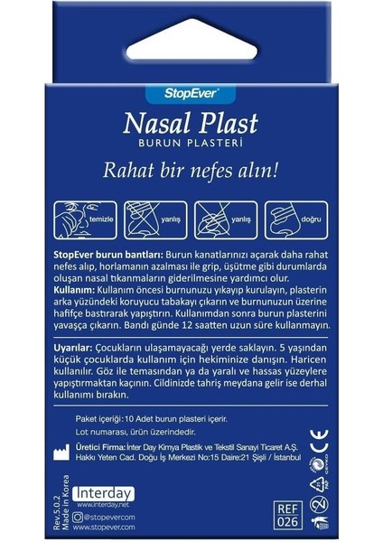 Nasal Plast Burun Plasteri - Normal Boy 6 Adet 6x10 Plaster