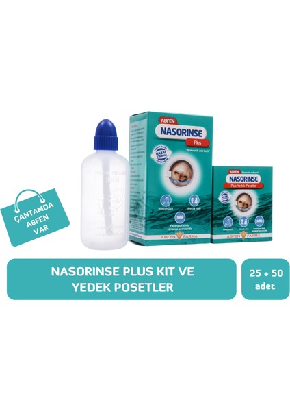 Plus Burun Yıkama Kiti ve Yedek Poşetleri 25+50 Adet
