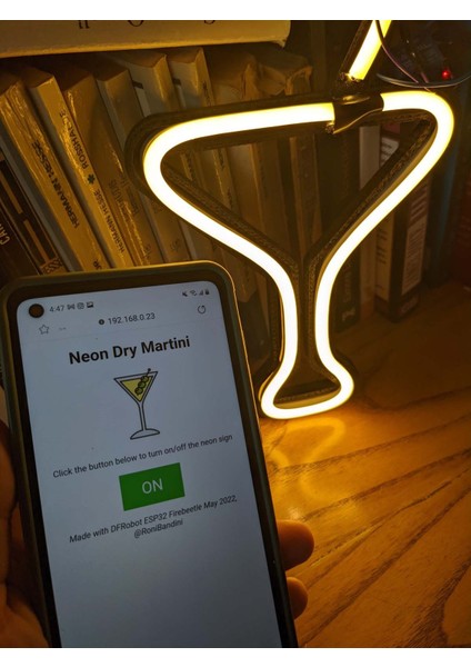 Neon LED Wifi ile Çalışan Dry Martini