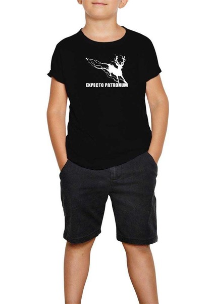 Harry Potter Patronum Deer Siyah Çocuk Tişört