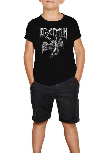 LED Zeppelin Failing Angel Siyah Çocuk Tişört