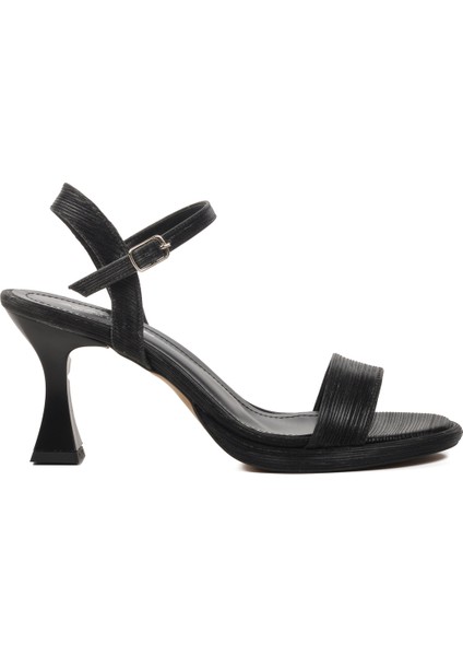 Siyah Kadın Topuklu Sandalet