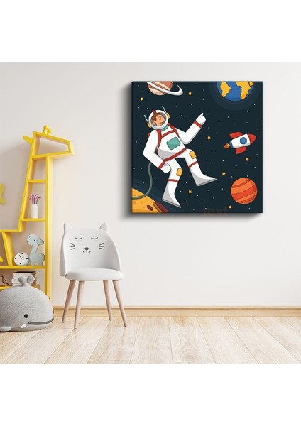Uzay Kaşifi - Yıldızlar Arasında Astronot Kanvas Tablo