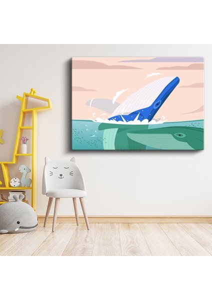 Sevimli Fil - Minimalist Çizim Kanvas Tablo