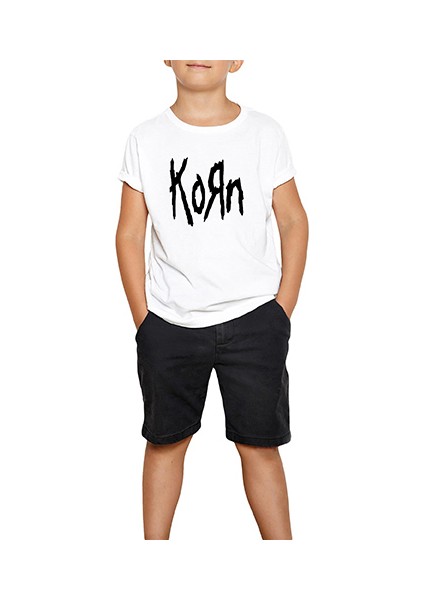Korn Logo 2 Beyaz Çocuk Tişört