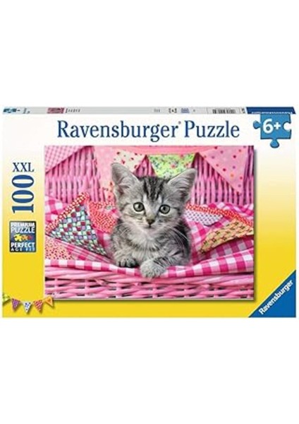 Ravensburger 129850 Sevimli Kedicik Puzzle, 100 Parça