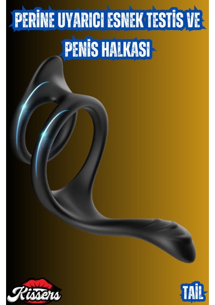 Tail Esnek ve Yumuşak Perine Uyarıcı Esnek Testis ve Penis Halkası