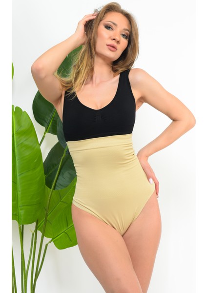 Yüksek Bel Bel Göbek Toparlayıcı Korse String Tanga Model