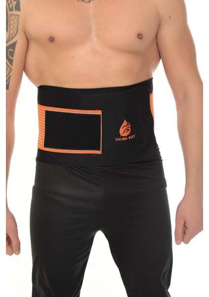 Unisex Termal Sauna Kemer Zayıflatan Kemeri Yağ Bel Göbek Incelme Terleme Korsesi Neopren Turuncu
