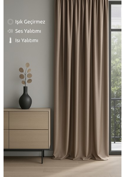 Lüks Vizon Elegance Işık Geçirmez Karartma Perde