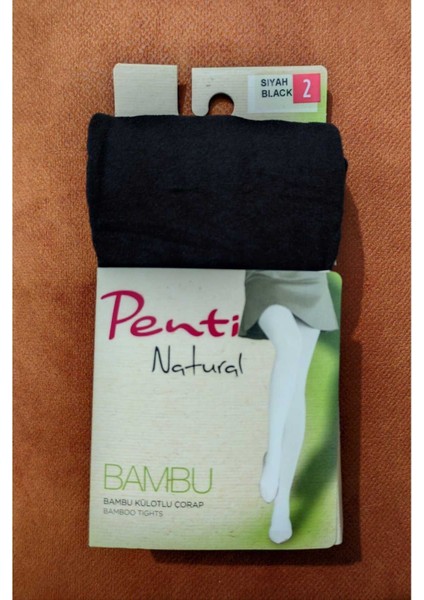 Siyah Natural Bambu Külotlu Çorap