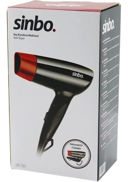 Saç Kurutma - Fön Makinesi Katlanır - Seyahat Tipi 2 Hız Ayarı- Askı Kancası- Yoğunlaştırıcı SHD-7097 (4887)