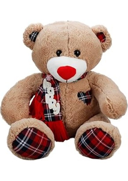 Puffy Friends Peluş Ayi Oturan Happy Ekose Atkili 60CM.2R.