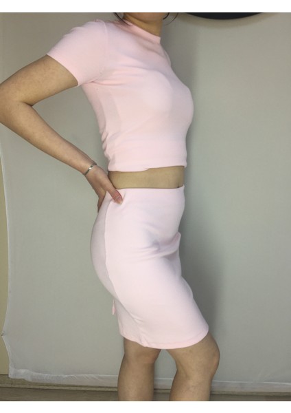Işıltekstil Pembe Mini Etekli Ikili Takım fırsatları