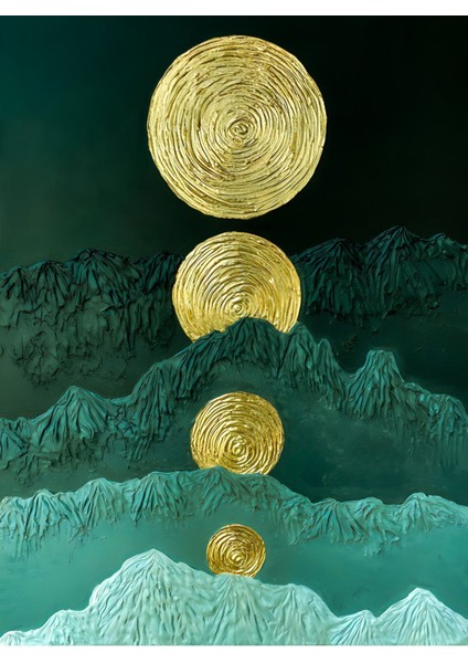 |yeşil-Gold-Beyaz Soyut Desenli Model 4 |çerçeveli Temperli Cam Tablo Tekli Dikey fiyatları