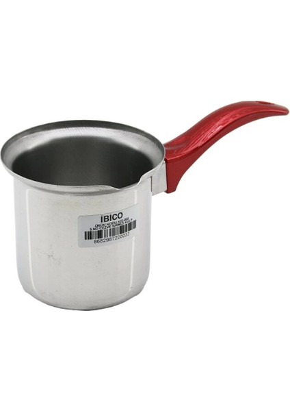 No-5 Çelik Cezve Kırmızı Kulp (4887)