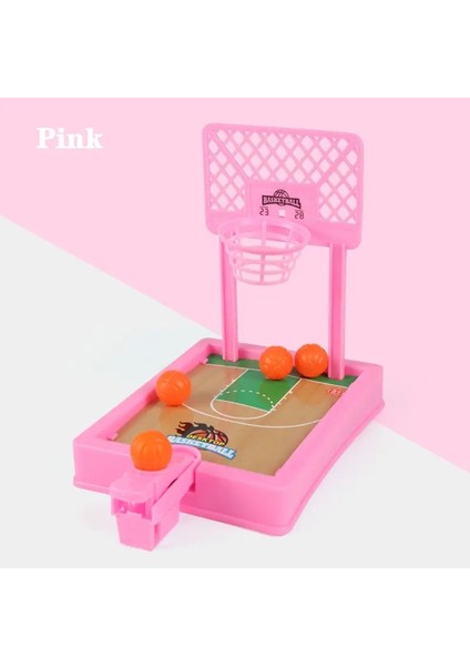 Mini Masaüstü Masa Oyunu Basketbol Çember Parmak Atış Makinesi Parti Masa Etkileşimli Spor 2 Oyuncular Çocuklar Için Top Oyuncakları Renk: Pembe (Yurt Dışından)
