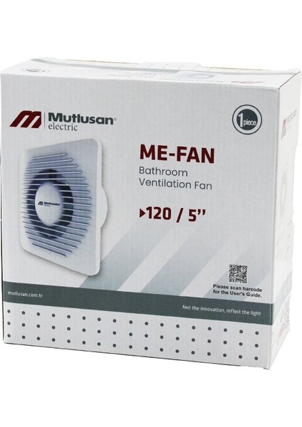 MUTLUSAN-001 211 000 120 00 00 Me-Fan 120/5' Banyo Tuvalet Havalandırma Aspiratörü 15W 1900RPM 120M3/H (5024)