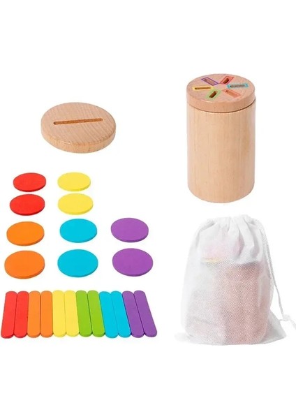Montessori Ahşap Renk Sıralama Ince Motor ı Şekil Eşleşen Duyusal Oyuncak Yeni Eğitim Bulmacası Çift Kapak (Düz) (Yurt Dışından)