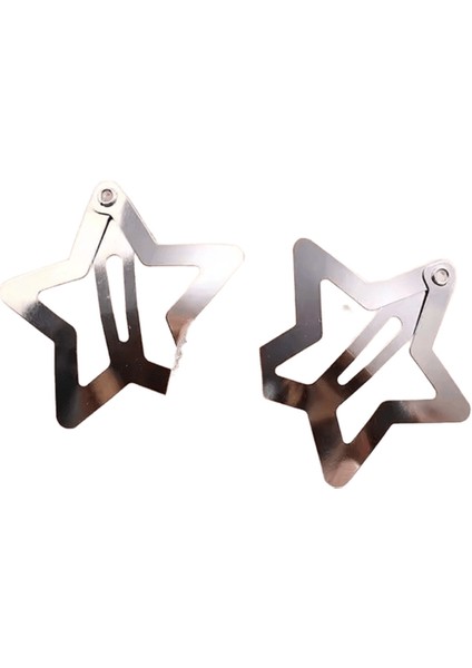 Gümüş Yıldız Saç Klipleri Kızlar Metal Snap Klip Saç Tokaları Ettes Saç Kavrama Jewel Saç Aksesuarları 200PCS (Yurt Dışından)