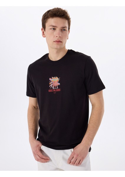 O Yaka Baskılı Siyah Erkek T-Shirt Onsmınd Ons Logo Reg Ss Tee Cs