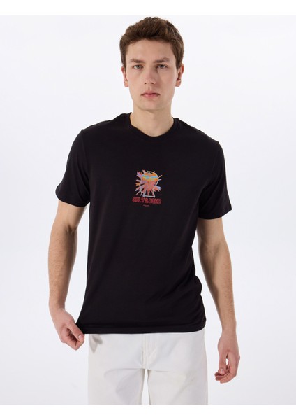 O Yaka Baskılı Siyah Erkek T-Shirt Onsmınd Ons Logo Reg Ss Tee Cs modelleri