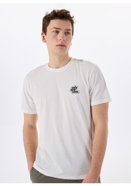 O Yaka Baskılı Beyaz Erkek T-Shirt Onsarch Logo Reg Ss Tee Cs fiyatları
