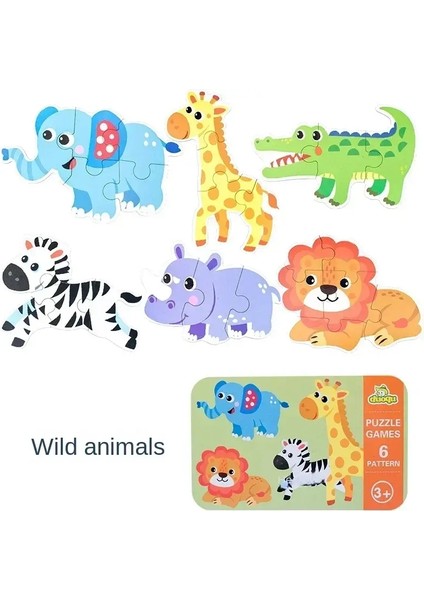 Puzzle Montessori Eğitim ı Ahşap 3D Bulmaca Oyunları Demir Kutusu Çocuk Buzakları Ahşap Bulmacalar 2 3 4 Yıllık Vahşi (Yurt Dışından)