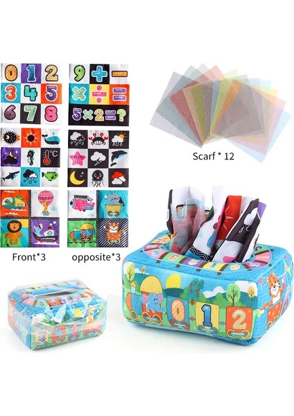 Doku Kutusu Montessori Eğitim ı Toddler Parmak Egzersizi Renkli Yumuşak Duyusal Oyuncak Pomma Ipek Fular 0-18M 115-72 (Yurt Dışından)