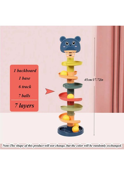Farklı Katmanlar Track Haddeleme Ball Oyuncak Erken Eğitim Bulmacası Oyuncak Montessori Kayan Track Tower Çocuk Rolor 7 Katman (Yurt Dışından)