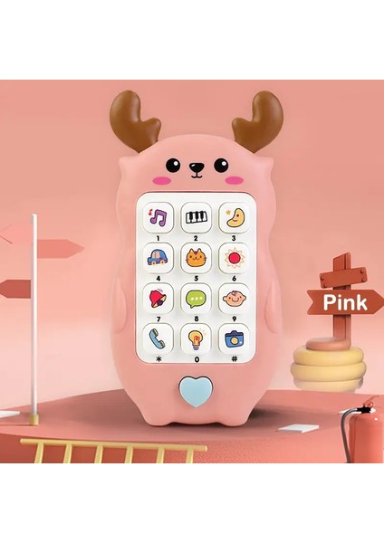 Telefon ı Müzik Ses Telefon Uyku ı ile Teether Simülasyonlu Telefon Bulmaca Erken Eğitim Oyuncak Çocuk Hediyesi Unicorn-Pink (Yurt Dışından)
