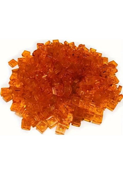 100PCS Şeffaf 1x1 Nokta Ince Tuğla Küçük Parçacıklar Yapı Taşları Şeffaf Parçalar Iki Boyutlu Kod Eğitim Çocuk Rengi Turuncu (Yurt Dışından)