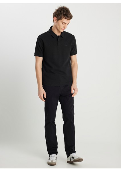 Siyah Erkek Regular Fit Polo T-Shirt W2510720001