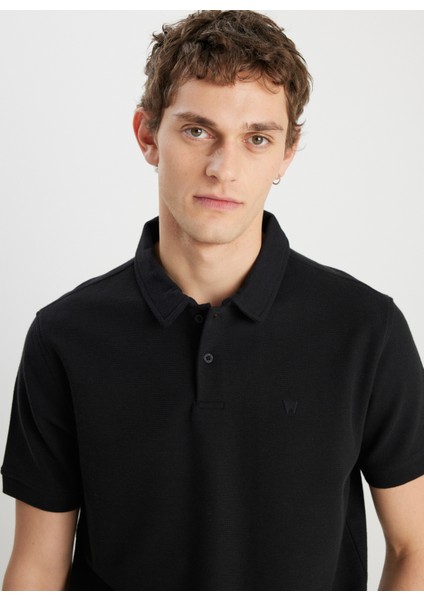 Siyah Erkek Regular Fit Polo T-Shirt W2510720001 modelleri
